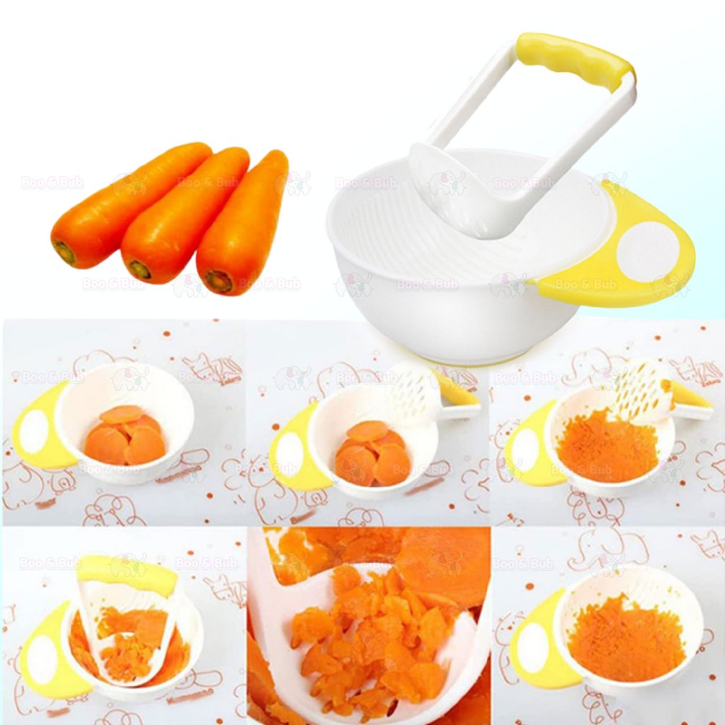Boo&Bub Baby Grinding Bowl Manual Kids Feeding Bowl Vegetable Fruit Infant Food Masher Set Food Bowl - Boo & Bub