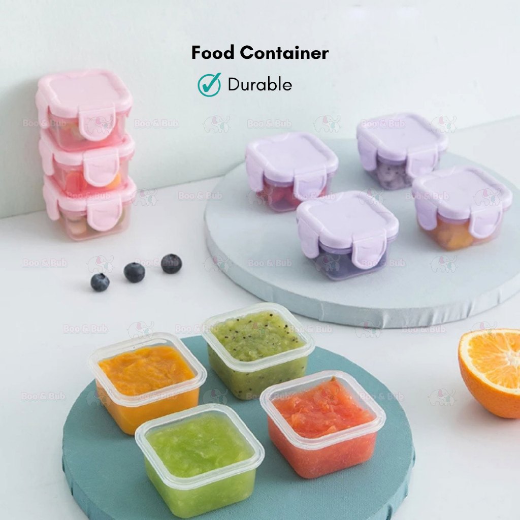 Boo&Bub 4Pcs 60ml Baby Food Container Milk Powder Container Infant Storage Portable Freezer Food Cup - Boo & Bub