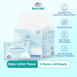 Boo&Bub Cloud Touch Ultra Soft Baby Tissue Moisturizing Lotion Tissue (40's x 8 packs) Facial tissues for delicate skin - Boo & Bub