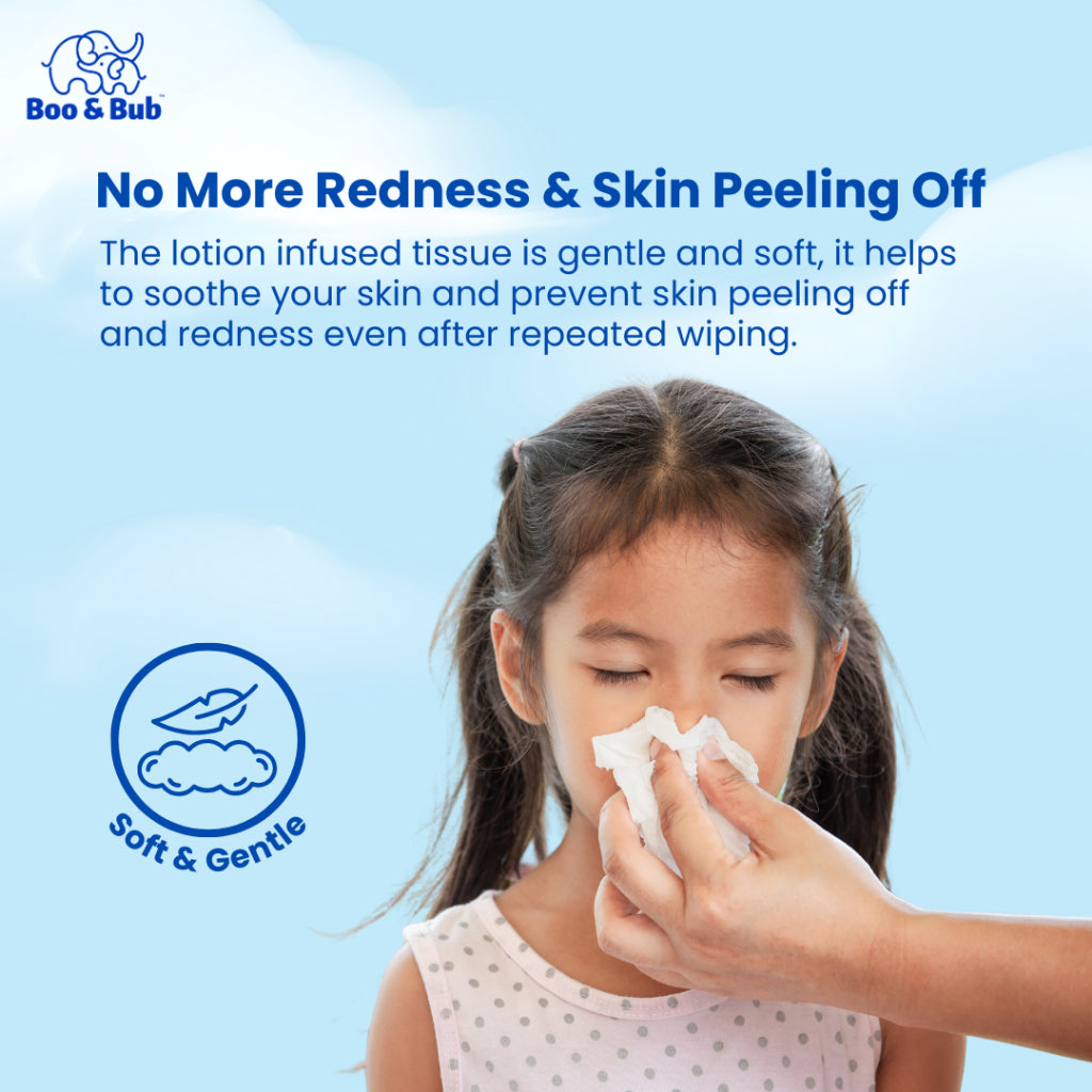 Boo&Bub Cloud Touch Ultra Soft Baby Tissue Moisturizing Lotion Tissue (40's x 8 packs) Facial tissues for delicate skin - Boo & Bub