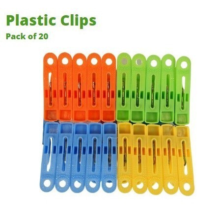 Wardrobe Hanger | High Quality Durable Clothes Drying Hanger | 20 Pieces Set Windproof Plastic Clip - Boo & Bub