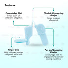 Boo&Bub Reusable Chopstick Holder | Helpers Trainer Hinge Practice Connector for Training Chopsticks - Boo & Bub