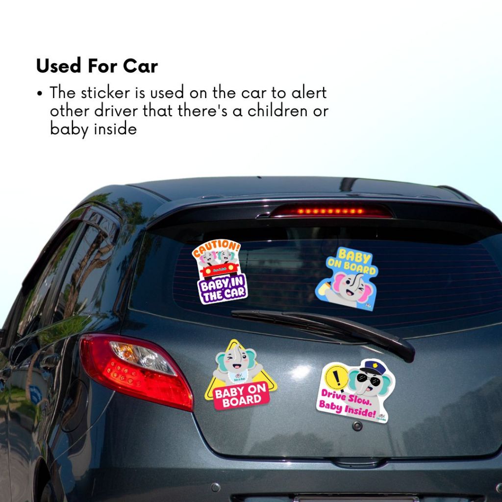 Boo&Bub Baby on Board Sticker |Baby in Car Sticker |Caution Sticker |Cute Baby On Board Sticker - Boo & Bub