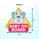 Boo&Bub Baby on Board Sticker |Baby in Car Sticker |Caution Sticker |Cute Baby On Board Sticker - Boo & Bub
