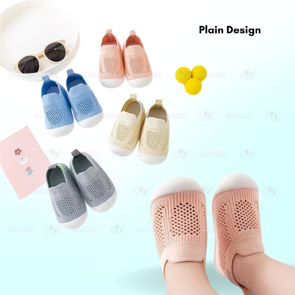 Boo&Bub Baby Shoes Toddler First Walking Shoes Non-Skid Infant Sneakers Breathable Knitted Mesh Boy & Girls Tennis Shoes - Boo & Bub