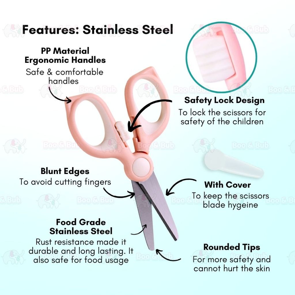 Boo and Bub Food Ceramic Scissor420 Stainless Steel Baby Food Multipurpose Scissors Portable Feeding Scissor - Boo & Bub