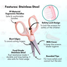 Boo and Bub Food Ceramic Scissor420 Stainless Steel Baby Food Multipurpose Scissors Portable Feeding Scissor - Boo & Bub