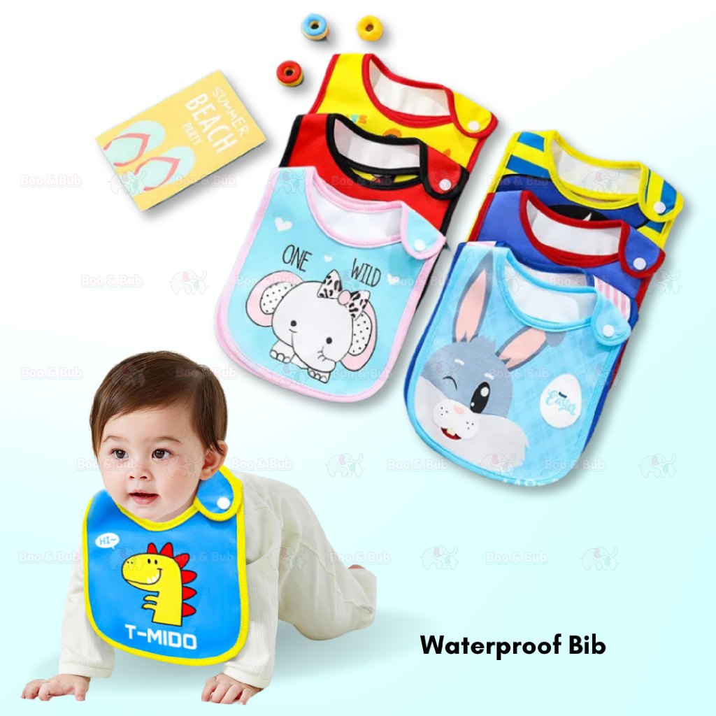 Boo&Bub Waterproof Bib Baby Food Bib Cloths Eating Accessories for Kids Accessory Burp Child Feeding - Boo & Bub