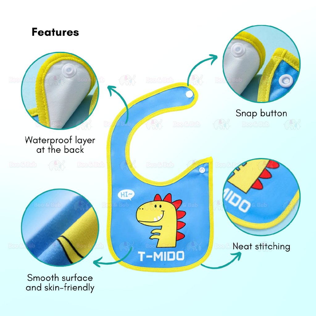 Boo&Bub Waterproof Bib Baby Food Bib Cloths Eating Accessories for Kids Accessory Burp Child Feeding - Boo & Bub