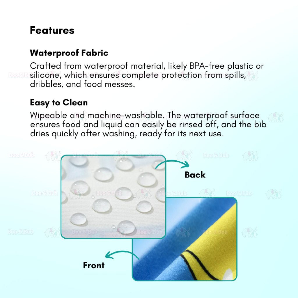 Boo&Bub Waterproof Bib Baby Food Bib Cloths Eating Accessories for Kids Accessory Burp Child Feeding - Boo & Bub