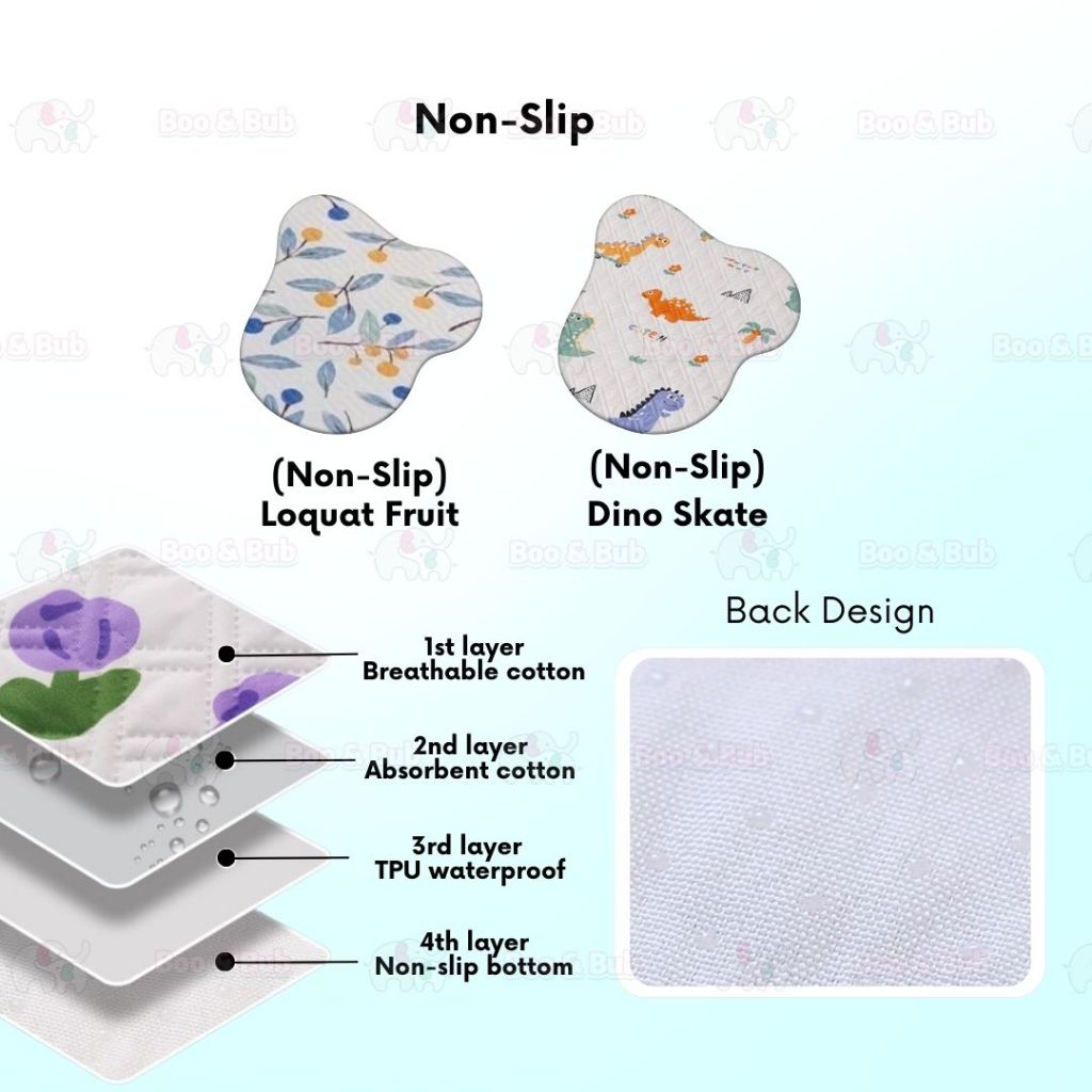 Boo&Bub Washable Baby Diaper Changing Mat Baby Urine Mat Waterproof Mattress Protector Pelapik tilam 婴儿隔尿垫成人 urine pad - Boo & Bub