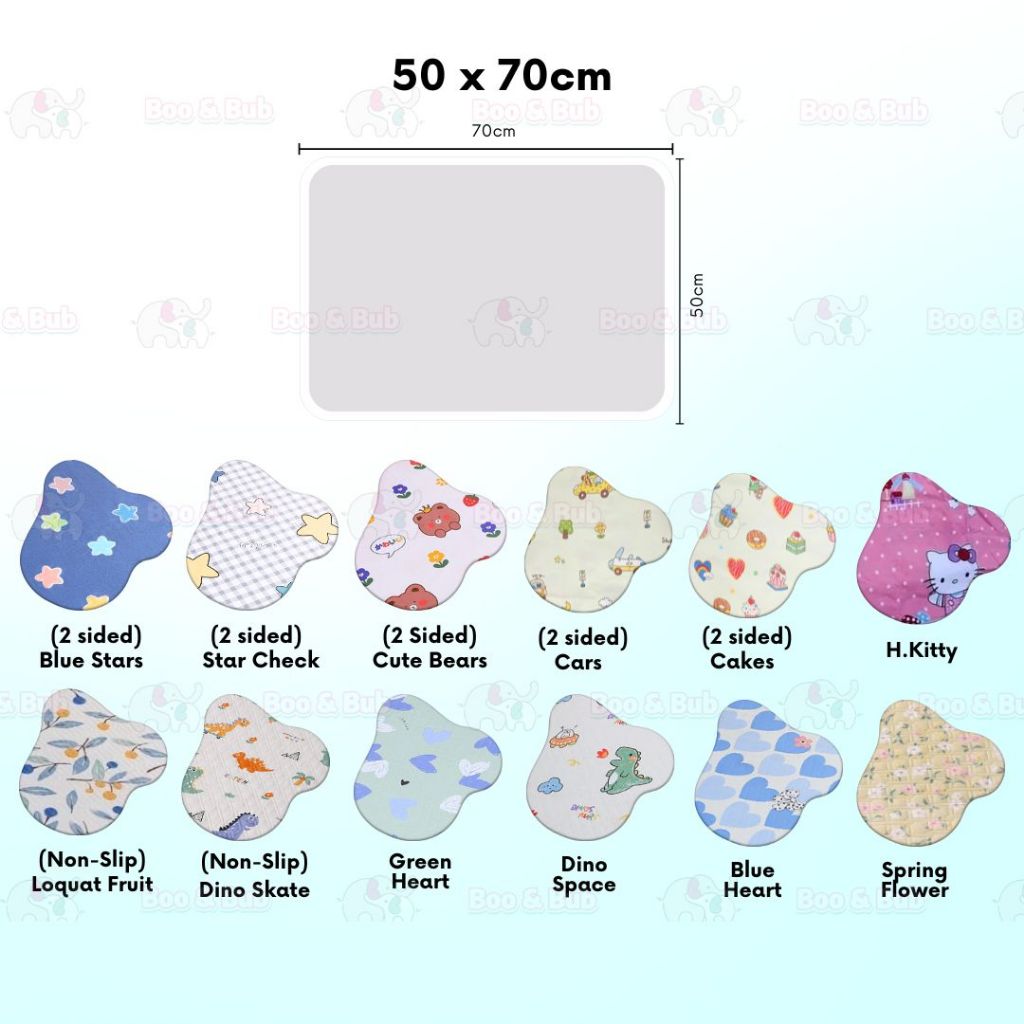 Boo&Bub Washable Baby Diaper Changing Mat Baby Urine Mat Waterproof Mattress Protector Pelapik tilam 婴儿隔尿垫成人 urine pad - Boo & Bub