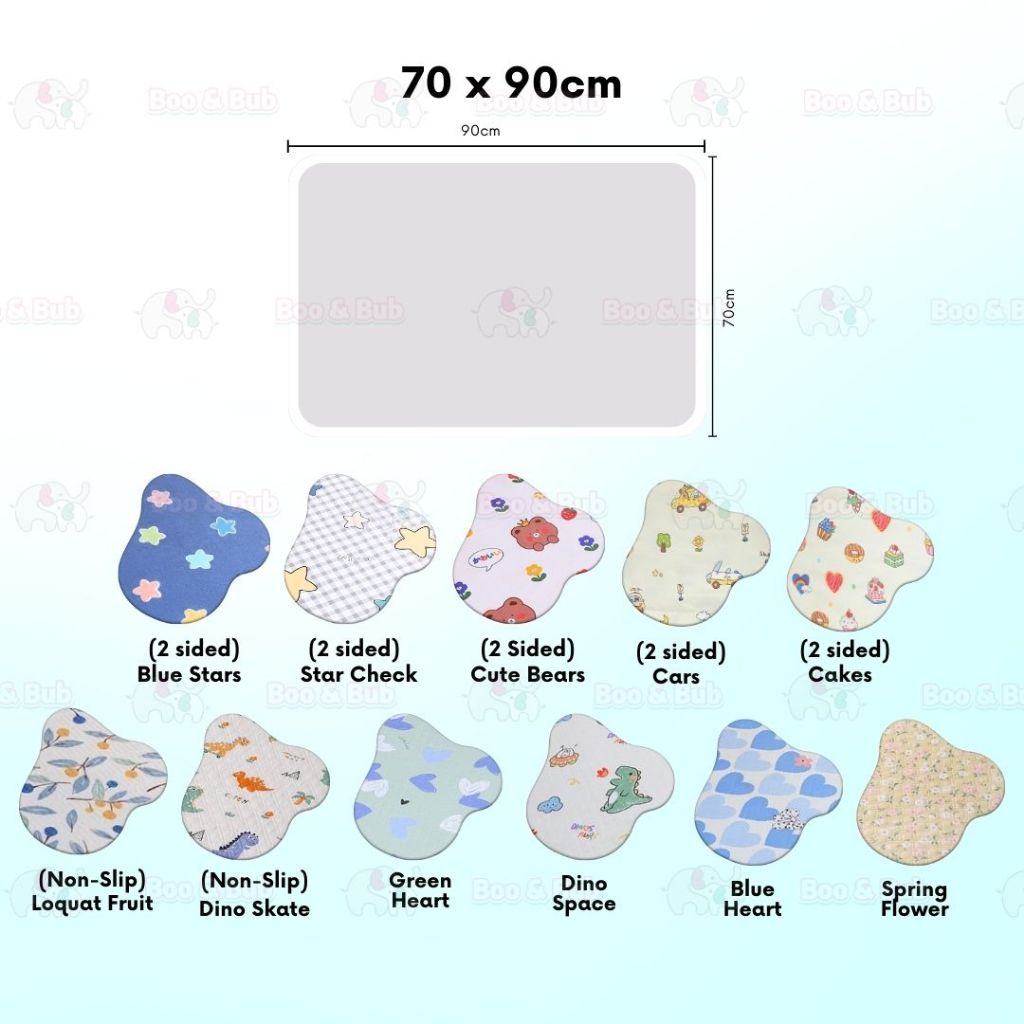 Boo&Bub Washable Baby Diaper Changing Mat Baby Urine Mat Waterproof Mattress Protector Pelapik tilam 婴儿隔尿垫成人 urine pad - Boo & Bub