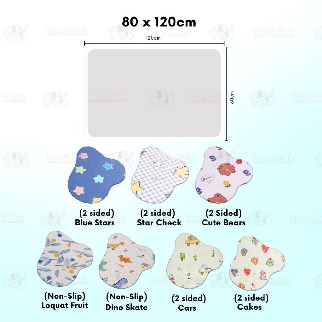 Boo&Bub Washable Baby Diaper Changing Mat Baby Urine Mat Waterproof Mattress Protector Pelapik tilam 婴儿隔尿垫成人 urine pad - Boo & Bub