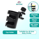 Boo and Bub Baby Stroller Cup Holder Adjustable 360 Rotate PP Material - Boo & Bub