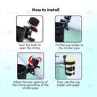 Boo and Bub Baby Stroller Cup Holder Adjustable 360 Rotate PP Material - Boo & Bub