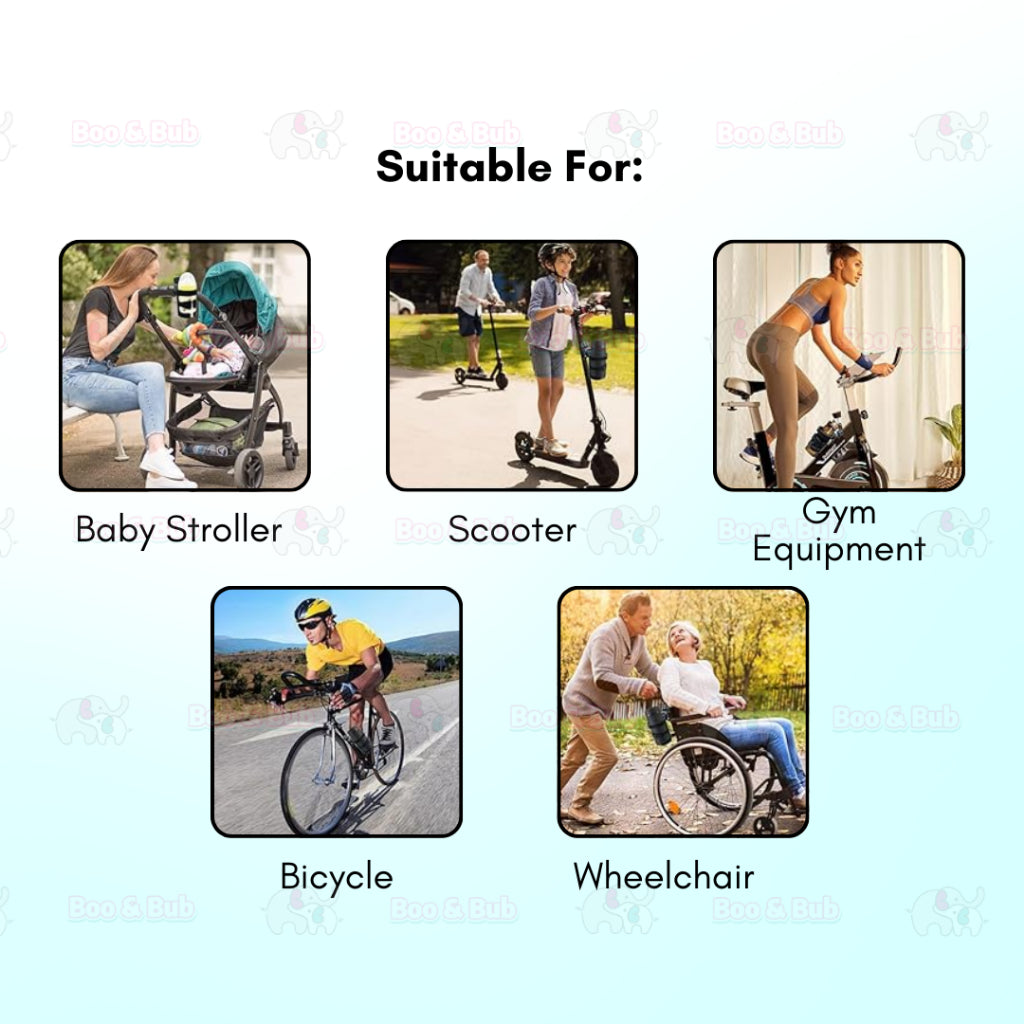 Boo and Bub Baby Stroller Cup Holder Adjustable 360 Rotate PP Material - Boo & Bub