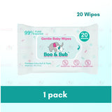 Boo&Bub 20pcs Premium Honey Comb Non alcohol BABY WIPES Baby wet wipe tisu basah baby tissue basah wet tisu baby 婴儿湿纸巾 - Boo & Bub