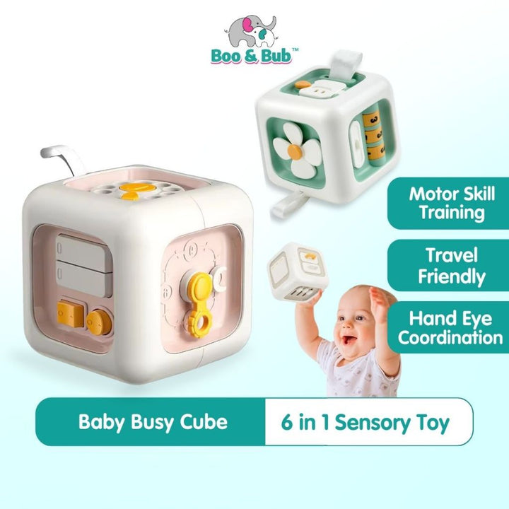 Baby Busy Cube Toys Montessori Toys for Toddler Travel Toys Baby Sensory Toys Busy Block Fine Motor Skill Mainan Bayi - Boo & Bub