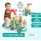 Boo and Bub 5 in1 Baby Walker Train  Ultimate Baby Walker Stand-to-Sit Trolley High Quality Kids Gift For Toddler Learn - Boo & Bub