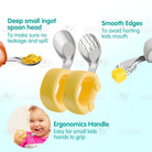 2pcs Silicone Baby Spoon and Fork Set Baby Infant Tableware Baby Training Spoon Fork Set Stainless Steel Feeding Spoon - Boo & Bub
