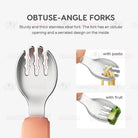 2pcs Silicone Baby Spoon and Fork Set Baby Infant Tableware Baby Training Spoon Fork Set Stainless Steel Feeding Spoon - Boo & Bub