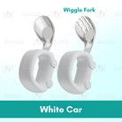 2pcs Silicone Baby Spoon and Fork Set Baby Infant Tableware Baby Training Spoon Fork Set Stainless Steel Feeding Spoon - Boo & Bub