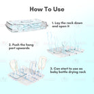 Boo&Bub Foldable Baby Bottle Drying Rack Bottle Stand Pacifier Feeding Bottle Storage Rak Botol Susu Bayi - Boo & Bub