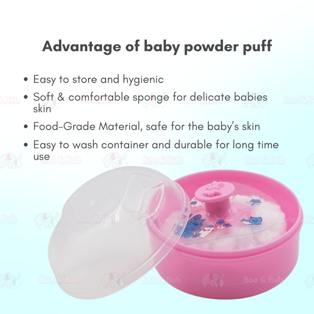 Boo&bub Portable Baby Powder Puff Sponge Container Case Box Baby Powder Case Talcum Powder Puff Bekas Bedak Bayi 婴儿爽身粉盒 - Boo & Bub