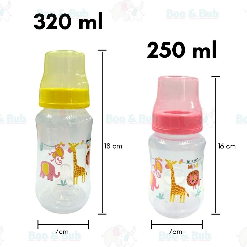 Boo&Bub Botol Susu PP Wide Neck Baby Bottle Baby Milk Bottle Feeding Bottle Nursing Bottle 150ml/250ml/320ml - Boo & Bub