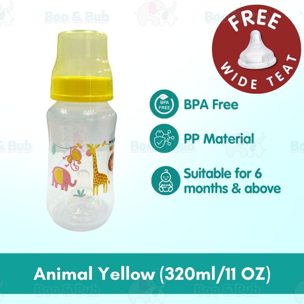 Boo&Bub Botol Susu PP Wide Neck Baby Bottle Baby Milk Bottle Feeding Bottle Nursing Bottle 150ml/250ml/320ml - Boo & Bub