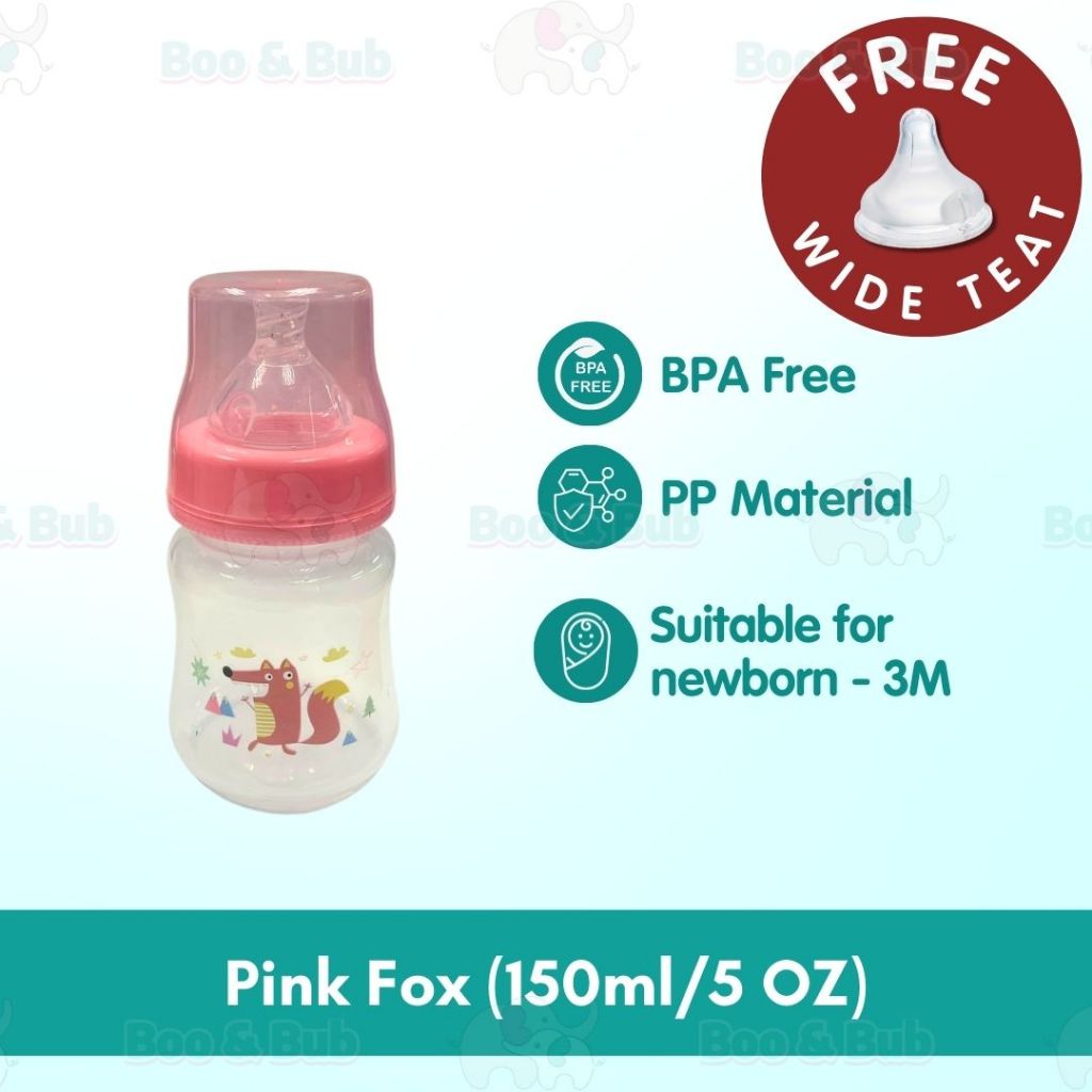 Boo&Bub Botol Susu PP Wide Neck Baby Bottle Baby Milk Bottle Feeding Bottle Nursing Bottle 150ml/250ml/320ml - Boo & Bub