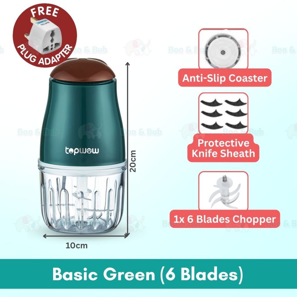 Boo & Bub Mini Blender Baby Food Grinder Processor One-button Start Stir Food Quickly Chopper - Boo & Bub