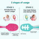 Boo & Bub Baby's First First Dipping Spoons  Baby Pre-Spoon Set 2 Stag6M+ Baby First Spoon BPA FREE Safe PP Material - Boo & Bub