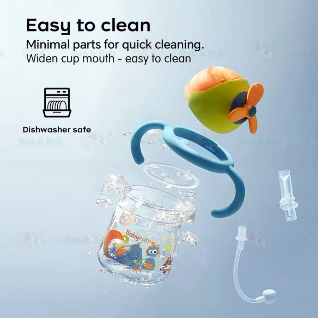 Boo&Bub 300ML Tritan Baby Bottle With Straw Botol Air Baby Botol Air Budak Kids Bottle With Straw Training Cup Cute - Boo & Bub