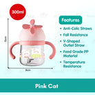 Boo&Bub 300ML Tritan Baby Bottle With Straw Botol Air Baby Botol Air Budak Kids Bottle With Straw Training Cup Cute - Boo & Bub
