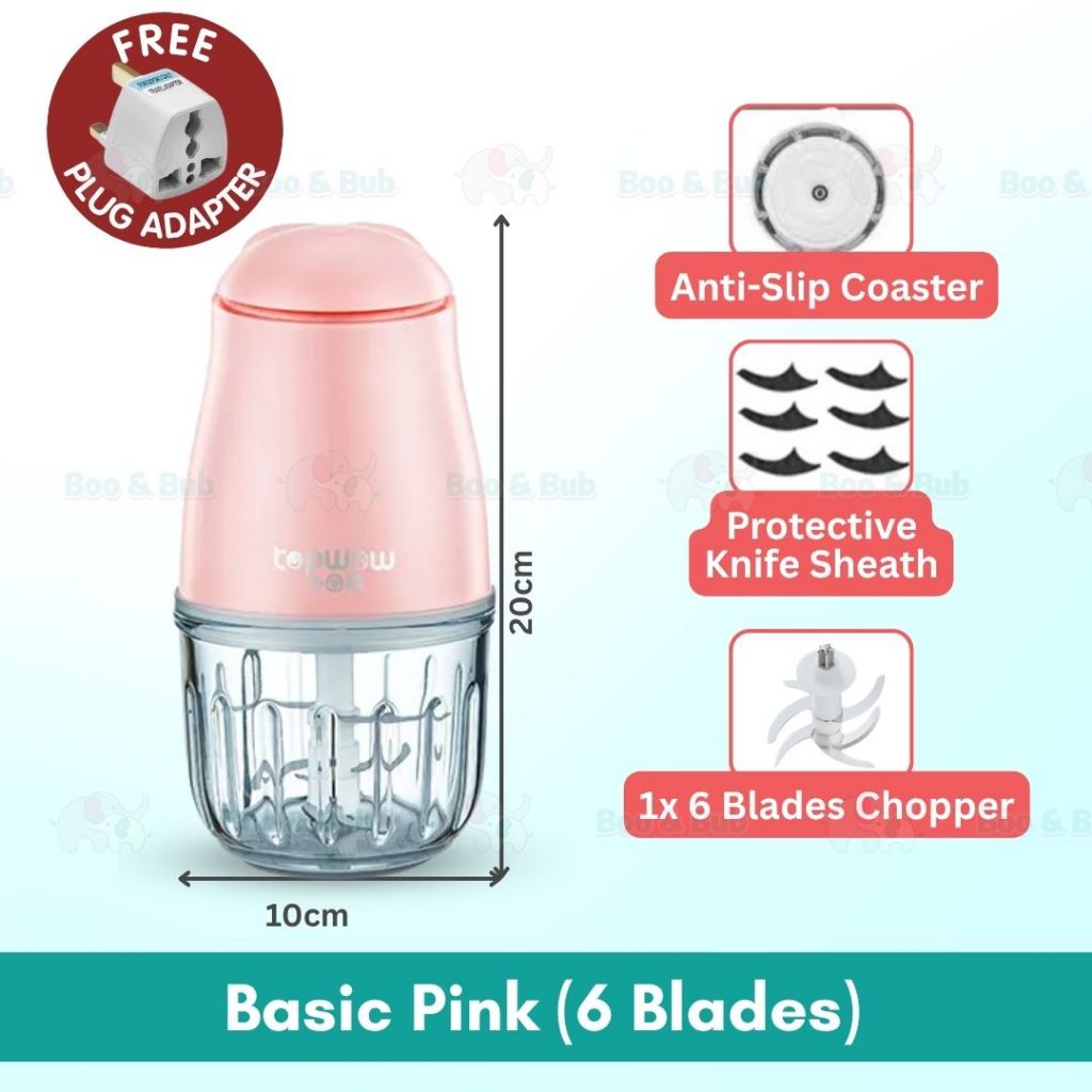 Boo & Bub Mini Blender Baby Food Grinder Processor One-button Start Stir Food Quickly Chopper - Boo & Bub