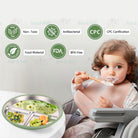 Boo&Bub Baby Stainless Steel Tableware Set 5pcs BPA-Free Silikon Hisap Anti-Tumpah Set Pinggan Mangkuk Bayi 儿童餐具 吸盘防滑 - Boo & Bub
