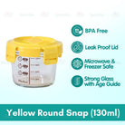 Boo&Bub 170/130ML Glass Baby Food Container Snack Milk Sealed Box Feeding Bowl Container Storage Lead Kotak Makanan - Boo & Bub