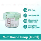 Boo&Bub 170/130ML Glass Baby Food Container Snack Milk Sealed Box Feeding Bowl Container Storage Lead Kotak Makanan - Boo & Bub