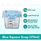 Boo&Bub 170/130ML Glass Baby Food Container Snack Milk Sealed Box Feeding Bowl Container Storage Lead Kotak Makanan - Boo & Bub