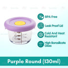 🐘Boo&Bub🐘 Airtight borosilicate glass food container Glass Container Bekas makanan kaca kedap udara 170ml - Boo & Bub