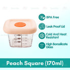🐘Boo&Bub🐘 Airtight borosilicate glass food container Glass Container Bekas makanan kaca kedap udara 170ml - Boo & Bub