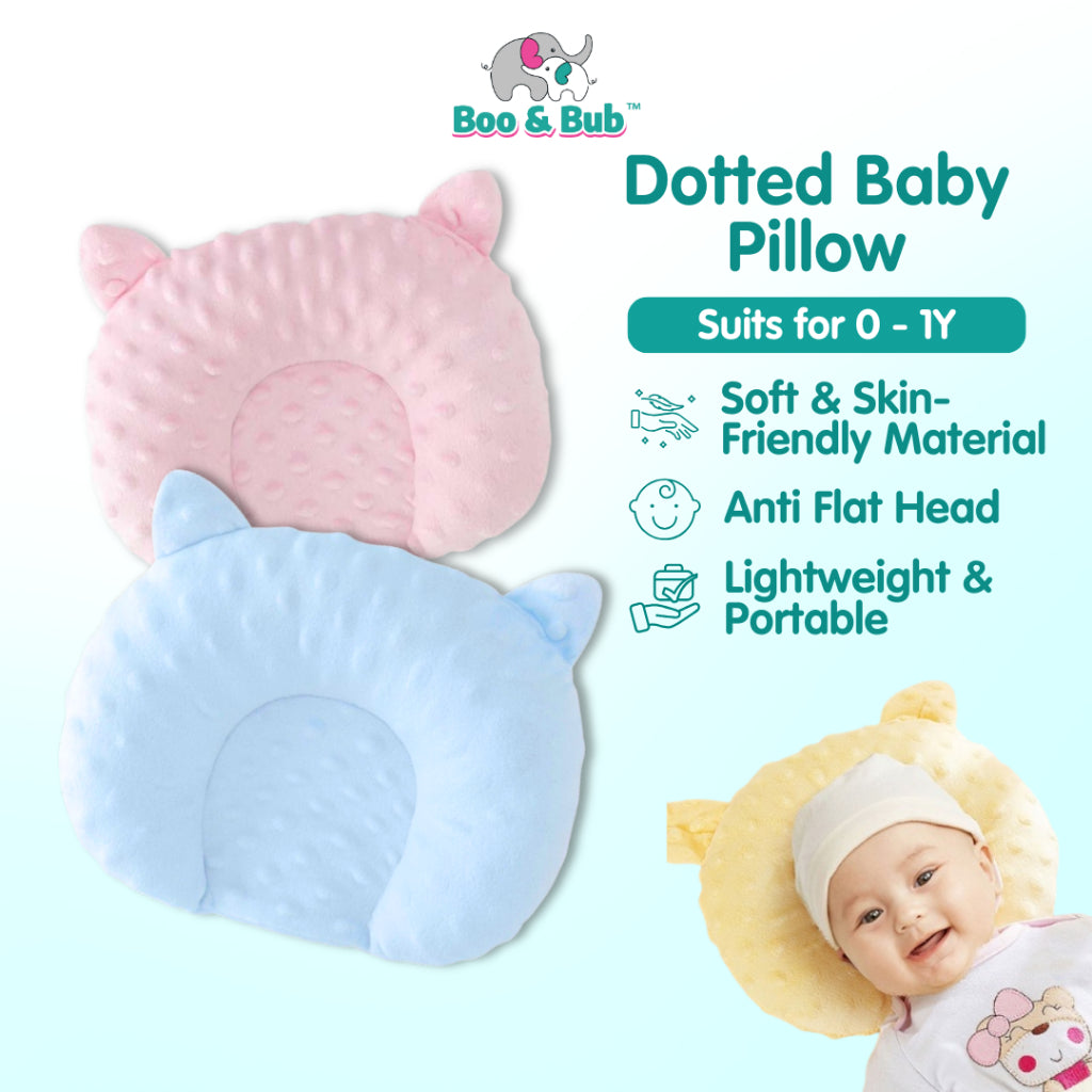 Boo and Bub Baby Pillow Cotton newborn pillow Sleeping Support Prevent Flat Head Anti-roll Support nursing Pillow - Boo & Bub