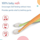 Boo&Bub Flexible Baby spoon and fork set with travel case | Easy to hold utensils for toddler kid feeding dining setkids - Boo & Bub