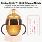Boo and Bub Brown Silicone Baby Bottle Wide-neck Anti-flatulence Bayi Botol Susu with straw BPA FREE - Boo & Bub