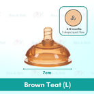 Boo and Bub Brown Silicone Baby Bottle Wide-neck Anti-flatulence Bayi Botol Susu with straw BPA FREE - Boo & Bub