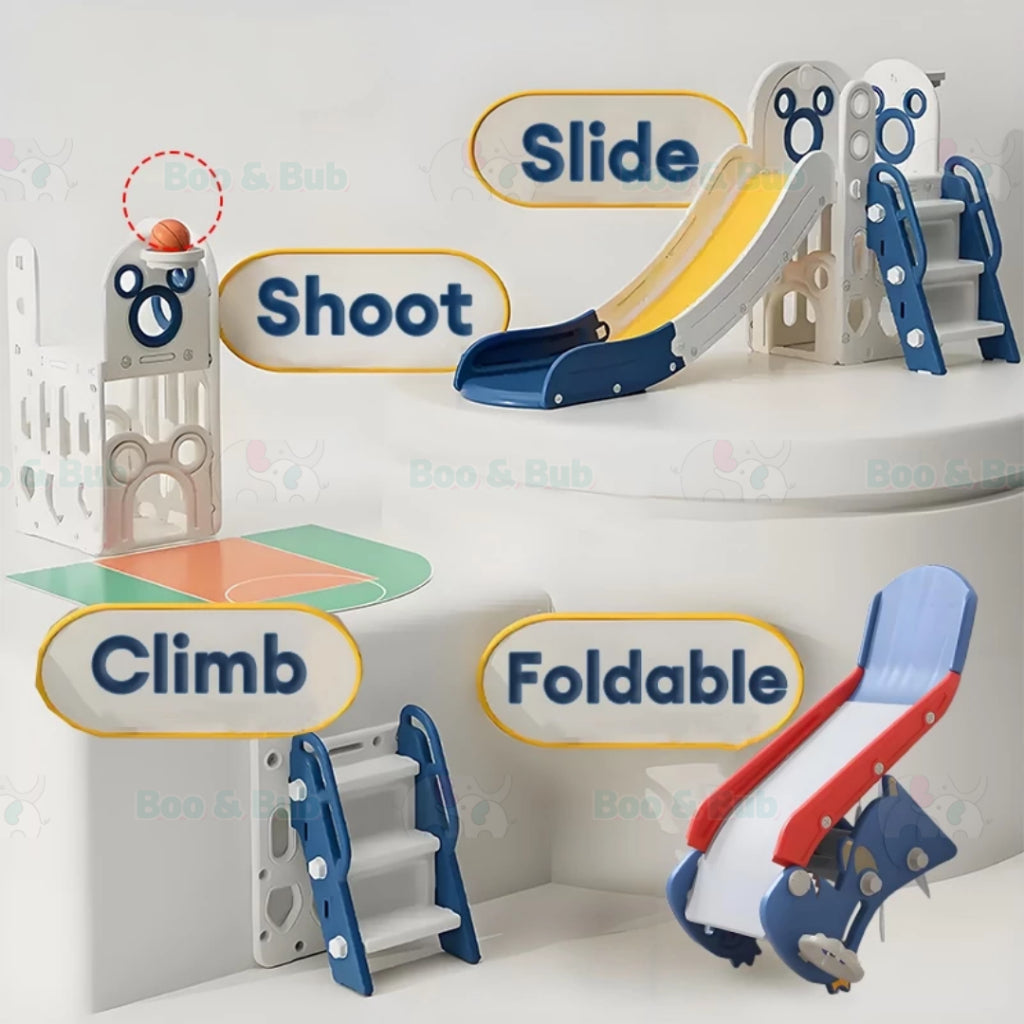 Boo & Bub Children Playground Foldable gelongsor kanak kanak slide for kids playground kid  1-6years old Easy Installati - Boo & Bub