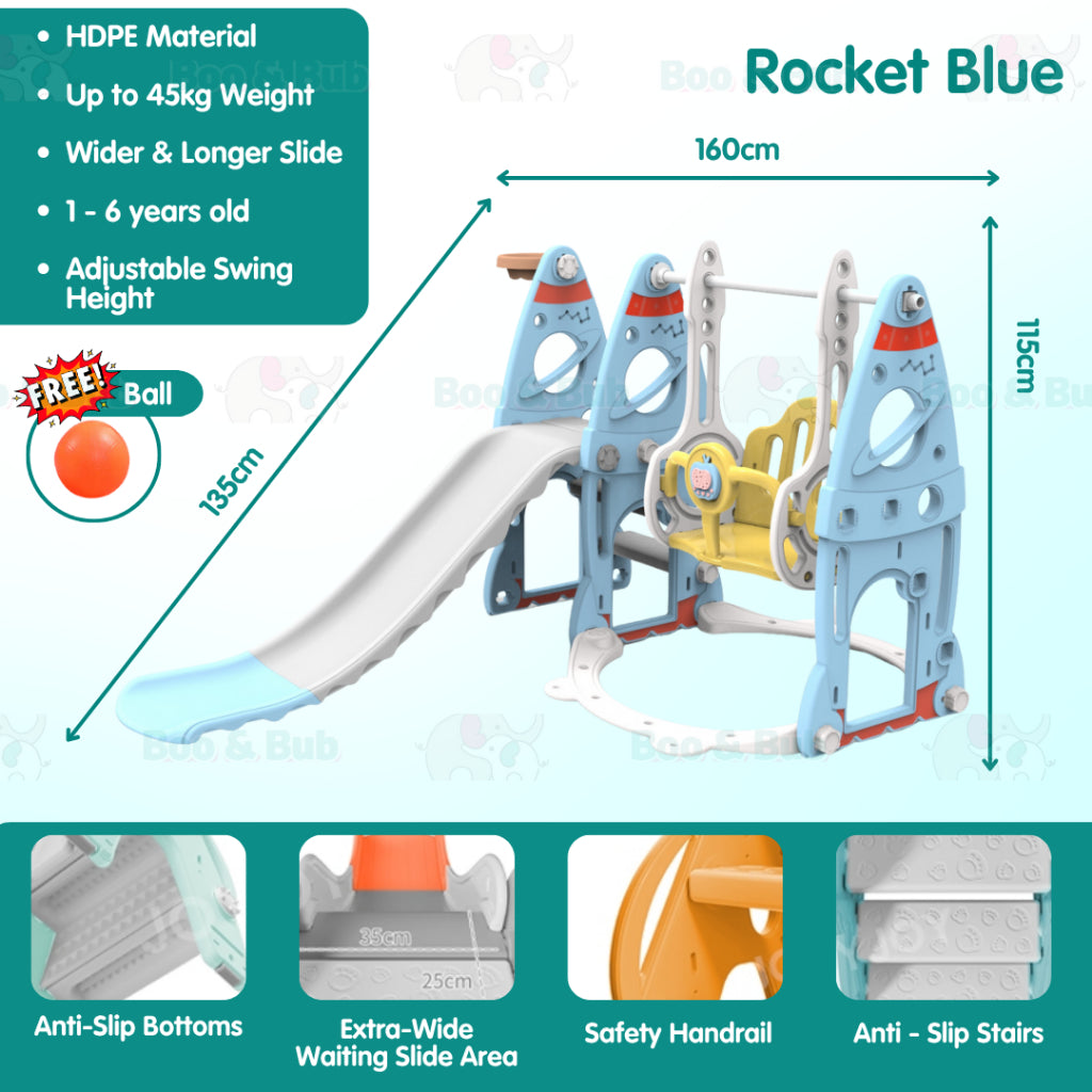Boo & Bub Children Playground Foldable gelongsor kanak kanak slide for kids playground kid  1-6years old Easy Installati - Boo & Bub