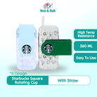 Starbucks square Rotating Cup with straw | high temperature resistant creative viral tumbler 星巴克 - Boo & Bub